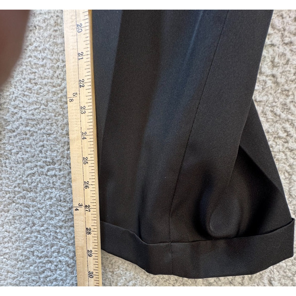 Jos A Bank Mens Dress Pants 38x29 Black Polyester Pleated Traveler - Picture 8 of 14